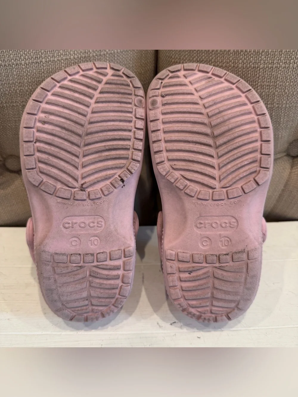 CROCS Kids Light Pink Clogs with Disney Princess Charms C10